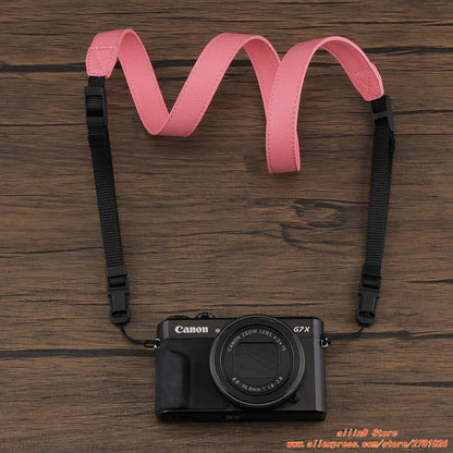 Camera Hub Essentials PU Leather Compact Camera Neck Strap - B style light blue