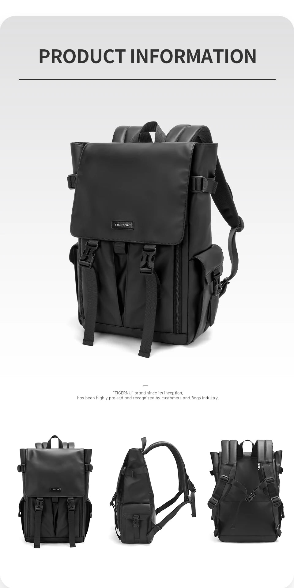 TIGERNU 15.6 Inch Laptop Travel Backpack