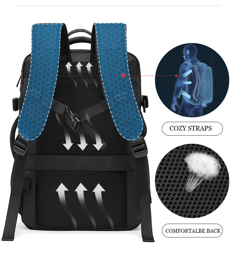 BANGE 17.3 Inch Expandable Travel Backpack with USB Port
