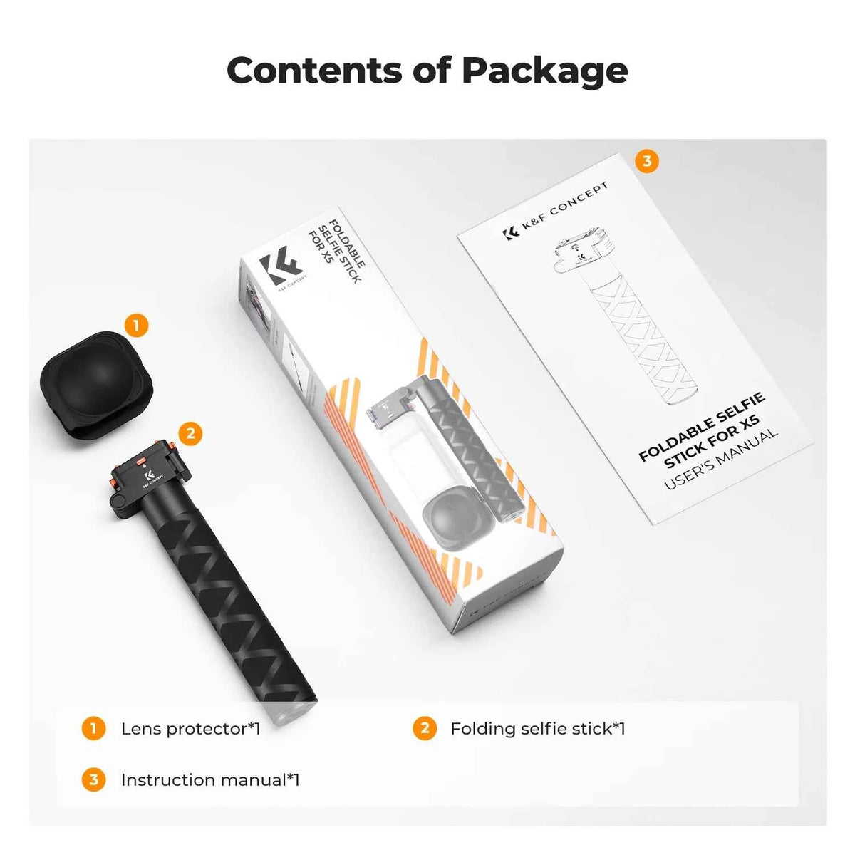 K&F Concept Magnetic Quick Release Selfie Stick for Insta360