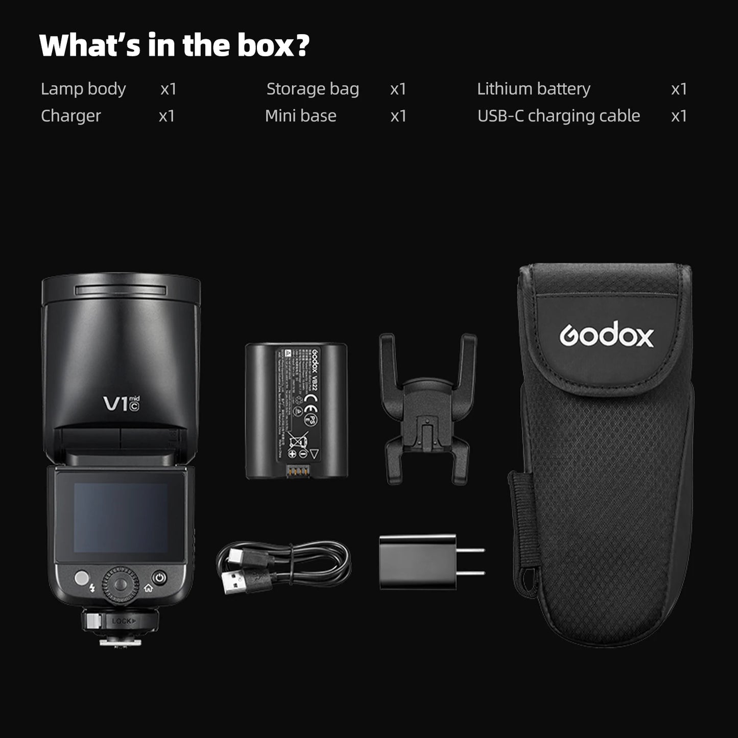Godox V1 Mid TTL Li-Ion Round Head Camera Flash - V1 mid EU
