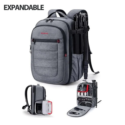 BAGSMART Expandable Camera Backpack with 15.6 Inch Laptop Compartment