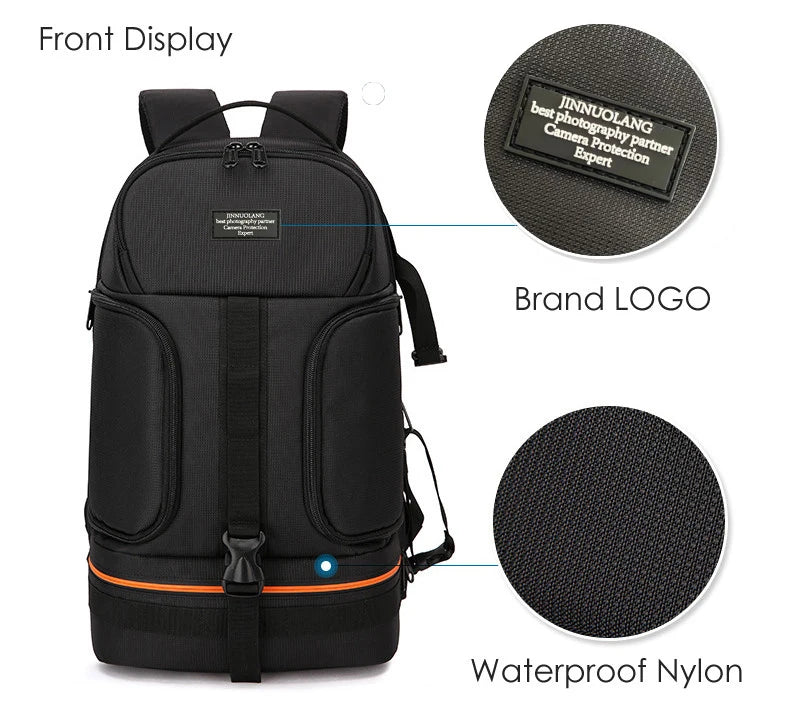 JINNUOLANG DSLR Camera Backpack with Rain Cover