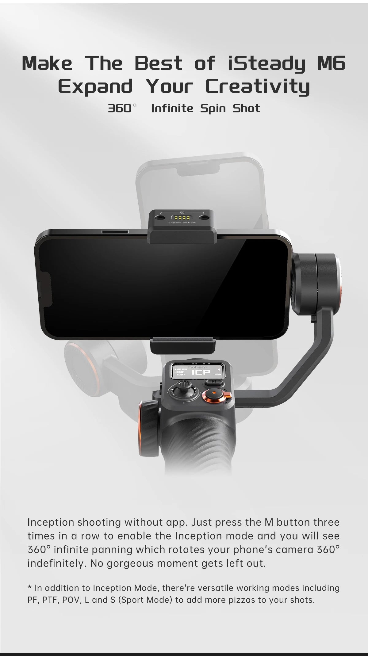 Hohem iSteady M6 Smartphone Gimbal Kit with AI Tracker