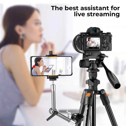K&F 162cm Aluminium Video Tripod with Phone Holder