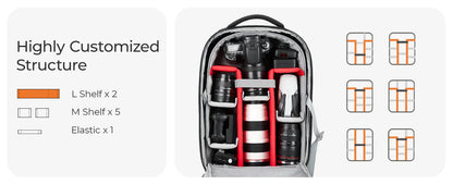 BAGSMART Rolling Camera Bag Backpack