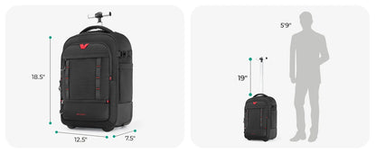 BAGSMART Rolling Camera Bag Backpack