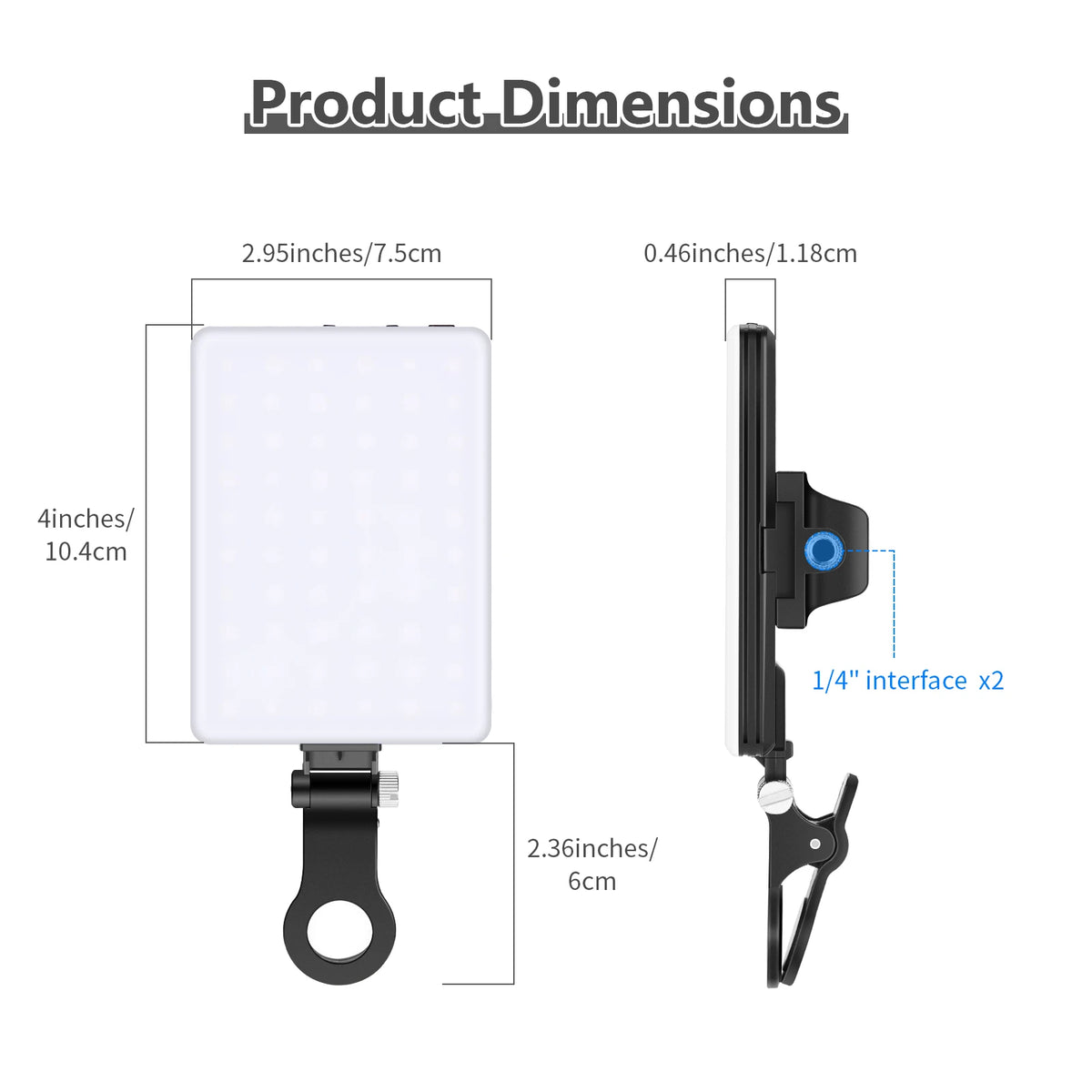 NEEWER Rechargeable Selfie Light with Front and Back Phone Clip