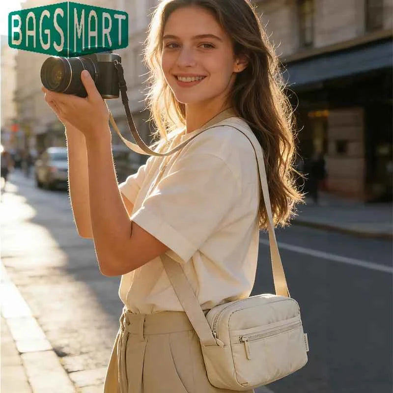 BAGSMART 2-in-1 Puffy Camera Sling Bag
