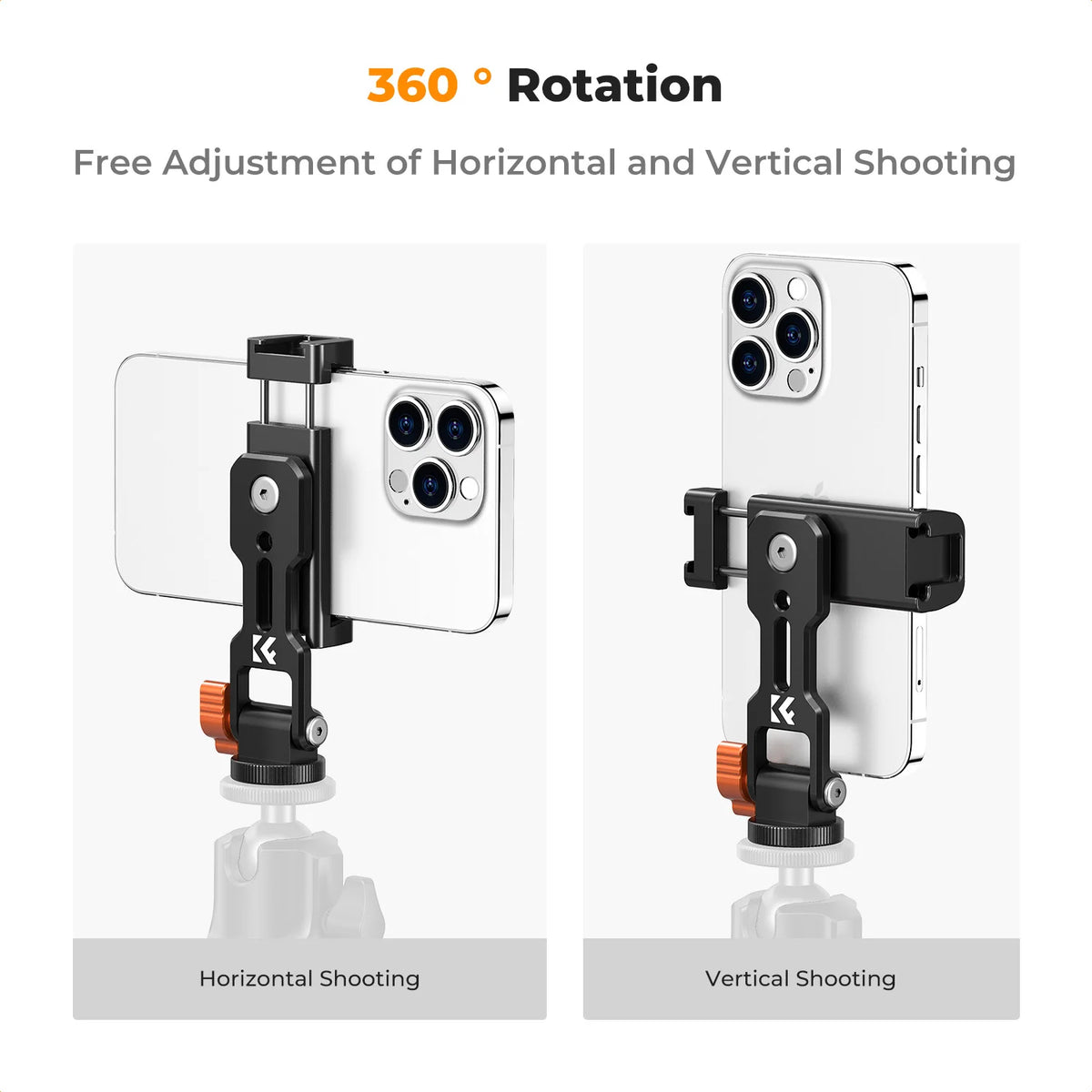 K&F Metal Phone Tripod Mount with Dual Cold Shoe
