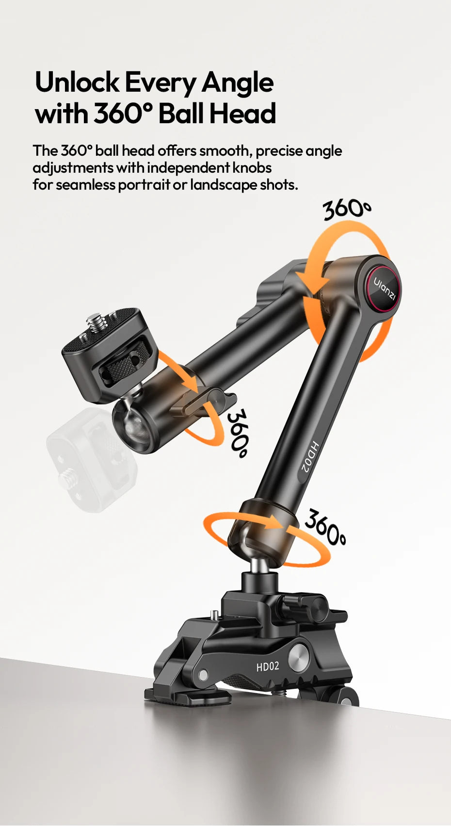 Ulanzi HD02 10-Inch Magic Arm Kit with Super Clamp