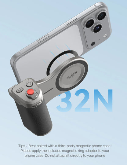 TELESIN Magnetic Smartphone Camera Grip with Remote
