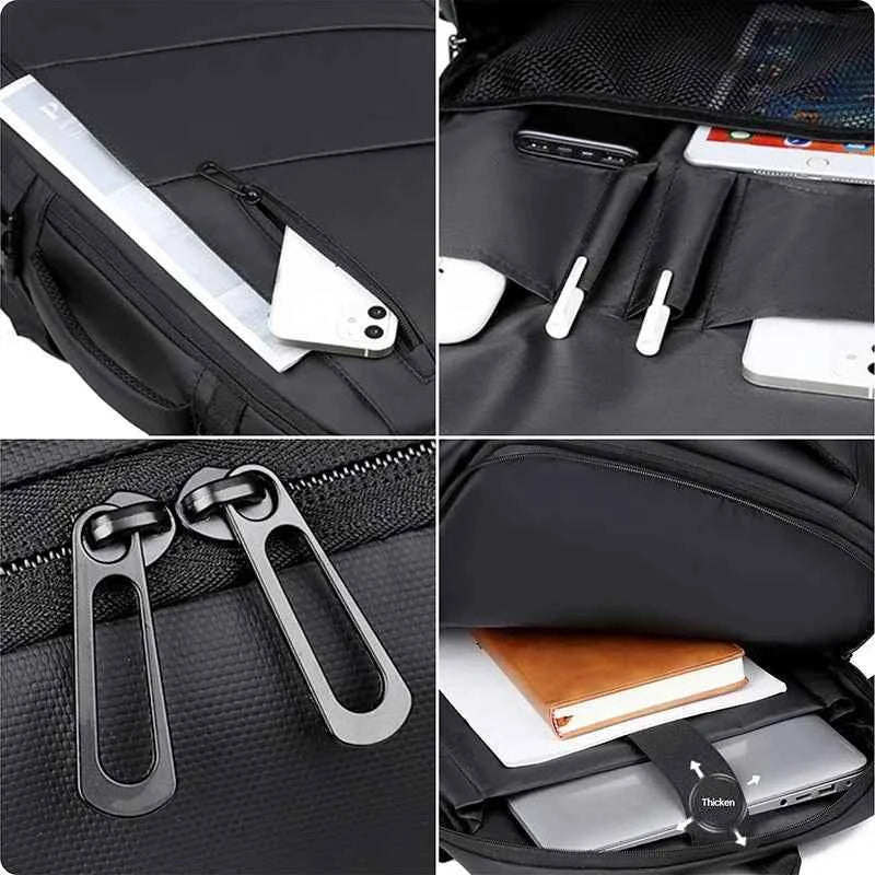 SWISS MILITARY Travel  Laptop Backpack Men 17 Inch Multi Pocket Expandable Backpack Waterproof USB School Backpack Business Bag