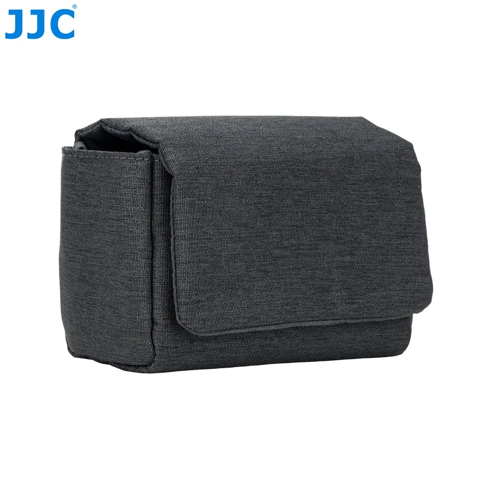 JJC Compact Camera Pouch & Strap Options for Fujifilm X-E5/X100VI - Black Leather Pouch