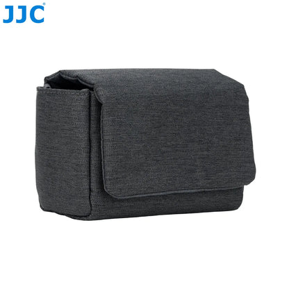 JJC Compact Camera Pouch & Strap Options for Fujifilm X-E5/X100VI - Black Leather Pouch