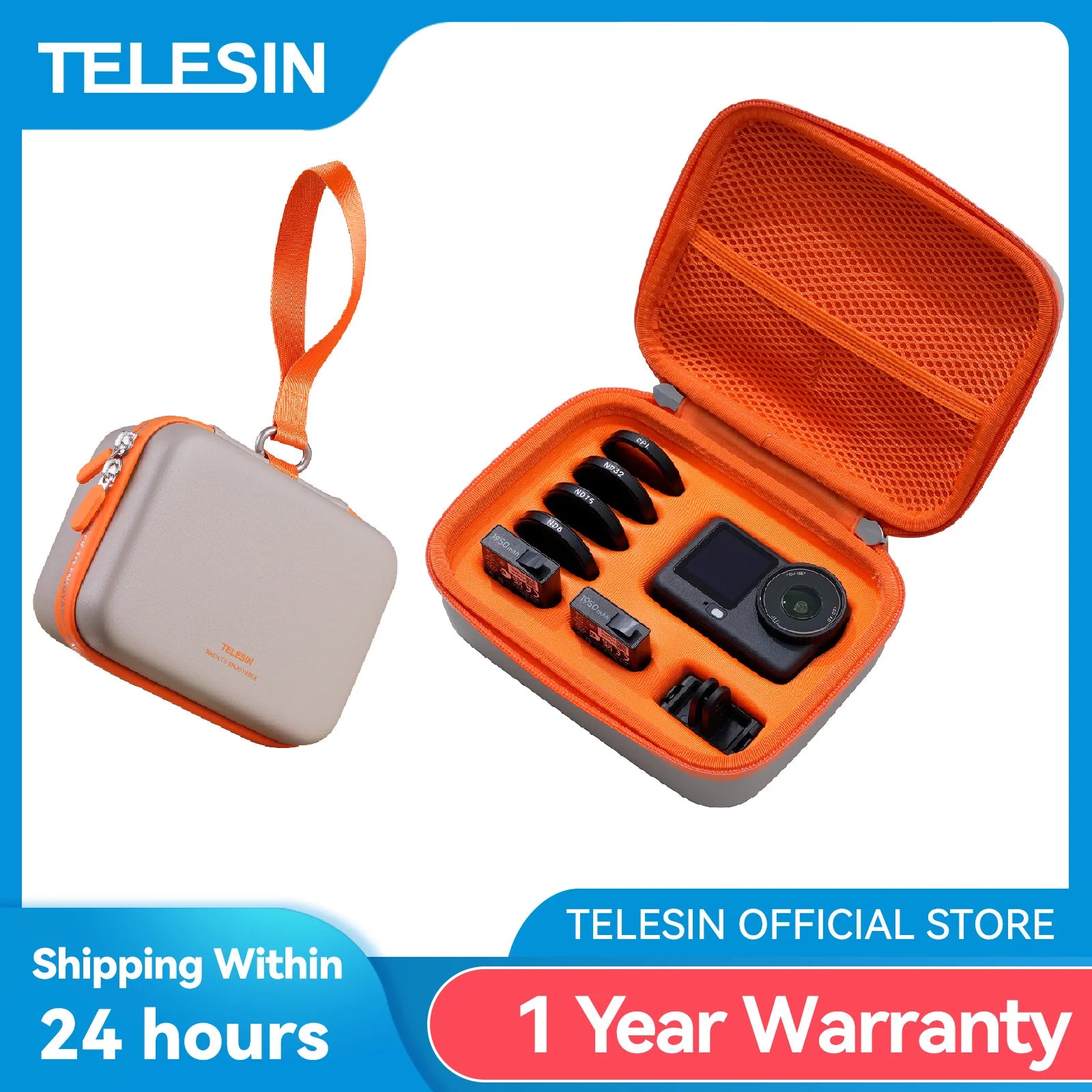 TELESIN Waterproof Action Camera Carrying Case for DJI Osmo Action