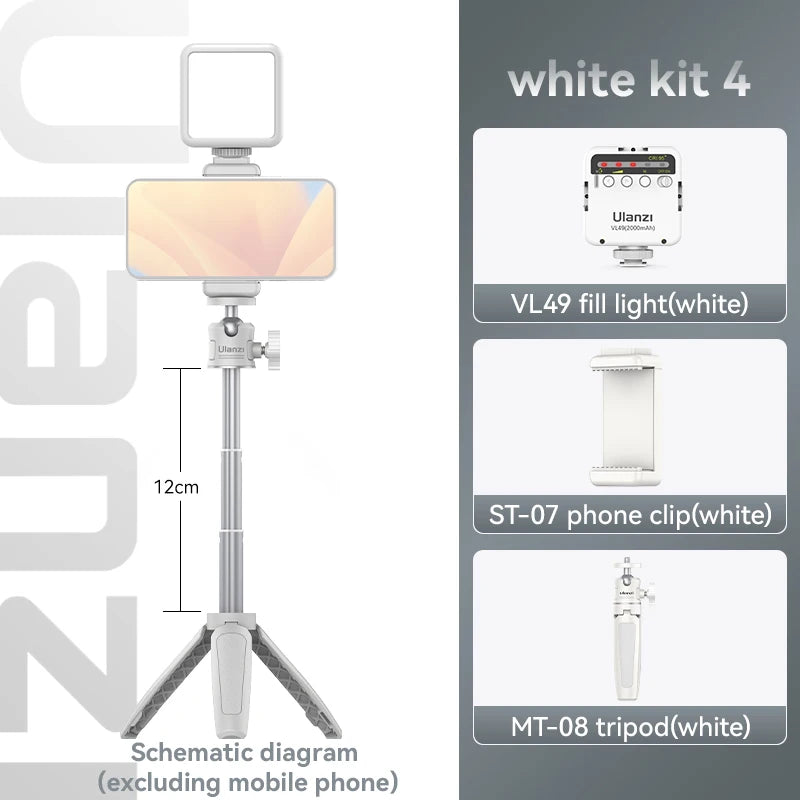 Ulanzi MT-08 White Mini Tripod and Hand Grip