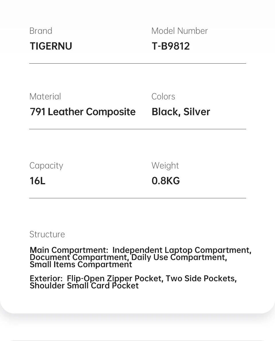 TIGERNU 15.6 Inch Laptop Travel Backpack