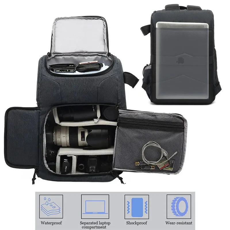 Waterproof DSLR Camera Travel Backpack