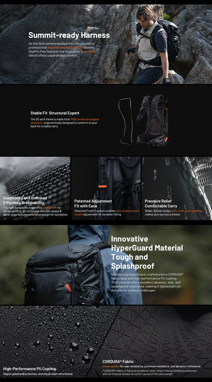 PGYTECH OnePro Flex Camera Backpack - Black 40L L
