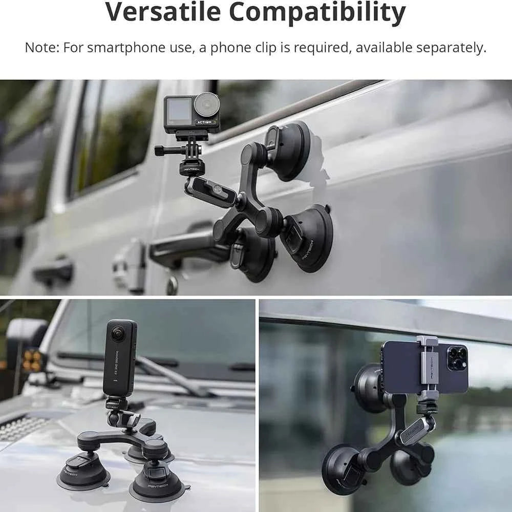 PGYTECH CapLock Triple Suction Action Camera Mount