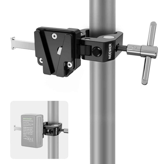 NEEWER Mini V-Mount Battery Plate with Super Crab Clamp
