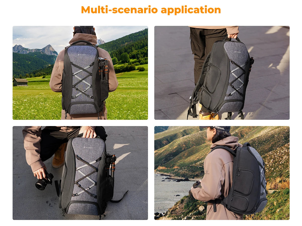 K&F Concept 25L/32L Large Camera Backpack with 15-Inch Laptop Compartment