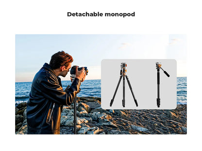K&F T254A7 231cm Fluid Head Tripod with Transverse Column