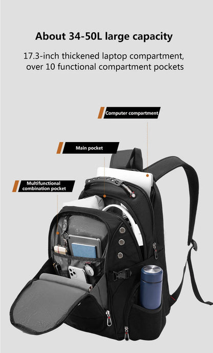 Water-Resistant 17–20-inch Laptop Travel Backpack