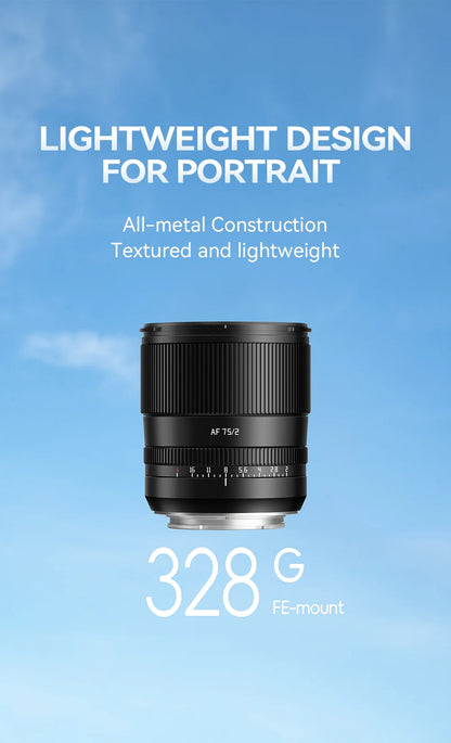 TTArtisan AF 75mm f/2 Full Frame Autofocus Lens