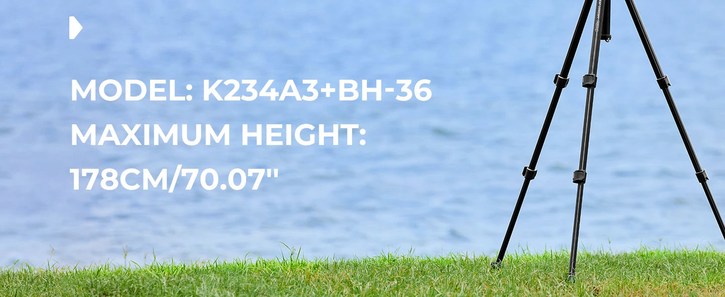 K&F 178cm Lightweight Camera Tripod with Phone Clip