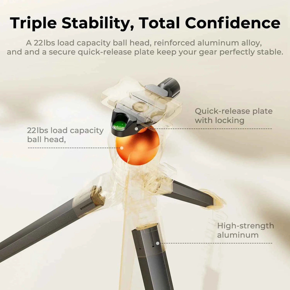 K&F A305A1 63 Inch Aluminium Tripod with Arca-Compatible Ball Head
