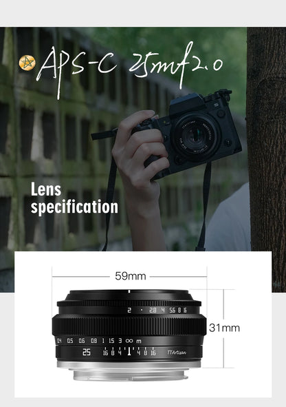 TTArtisan 25mm f/2 APS-C Manual Focus Lens