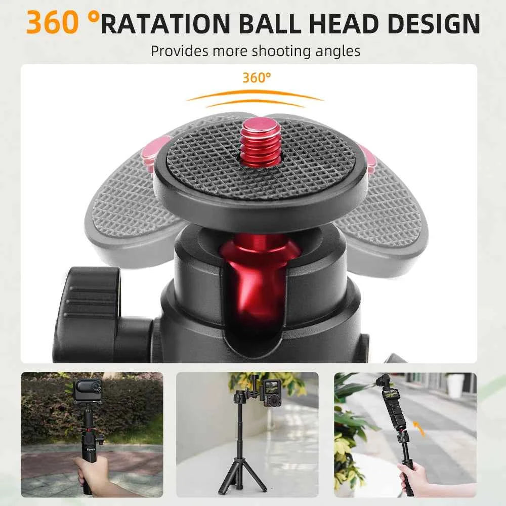 Flymile Extendable Selfie Stick Tripod for Action Cameras