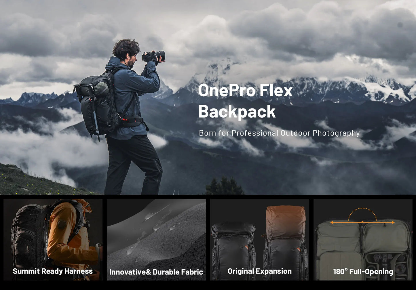 PGYTECH OnePro Flex Camera Backpack - Black 50L M
