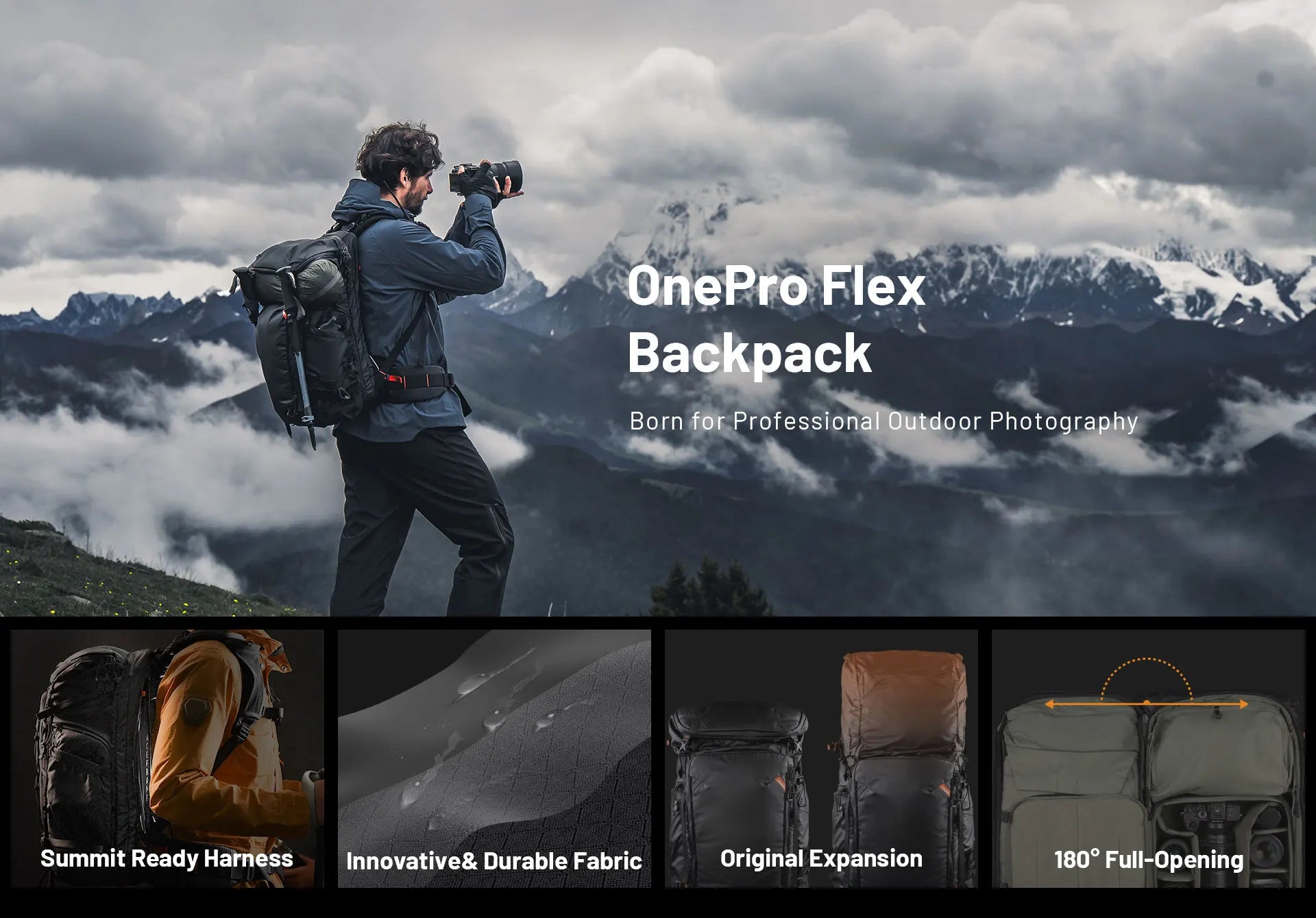 PGYTECH OnePro Flex Camera Backpack - Black 50L M