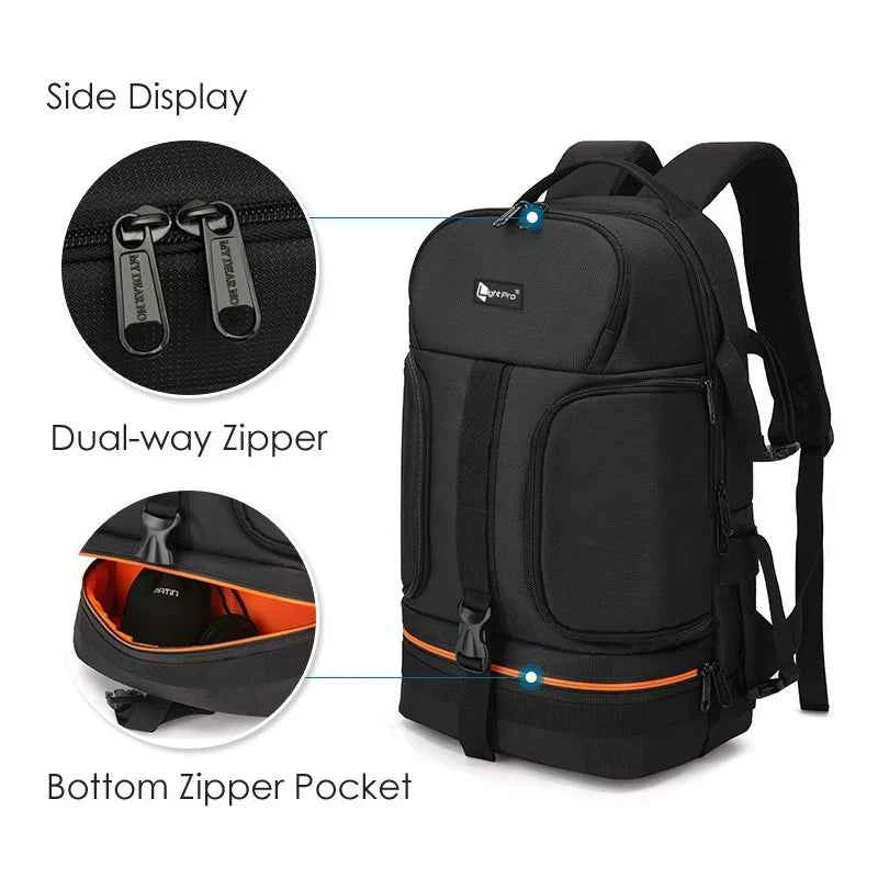 15.6 Inch Laptop Camera Backpack with Reflective Stripe