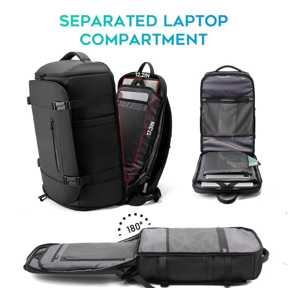 BANGE Large Travel Backpack with Shoe Compartment
