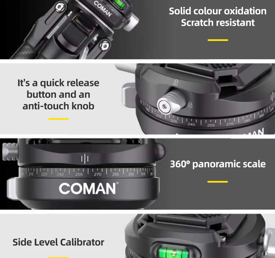COMAN Zero F38 Carbon Fibre Travel Tripod