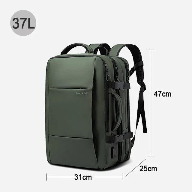 BANGE 17.3 Inch Expandable Travel Backpack with USB Port