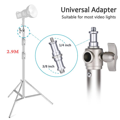 Heavy-Duty Stainless Steel Photography Light Stand