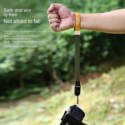 Camera Hub Essentials Leather & Nylon Quick Release Wrist Strap - Black