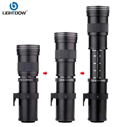 Lightdow 420-800mm f/8.3-16 Manual Super Telephoto Lens