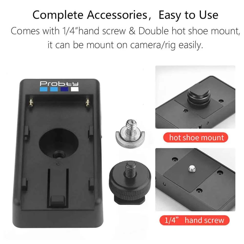 NP-F Battery Plate Adapter with NP-FW50 Dummy Battery Coupler