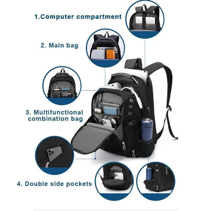 Water-Resistant 17–20-inch Laptop Travel Backpack
