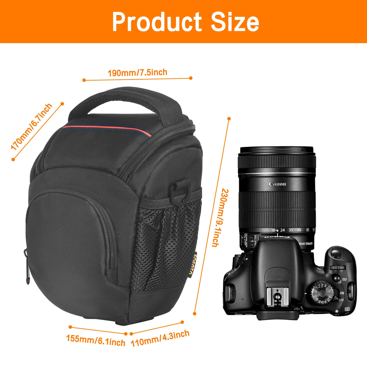 FOSOTO FT-R5 DSLR Shoulder Camera Bag with Rain Cover