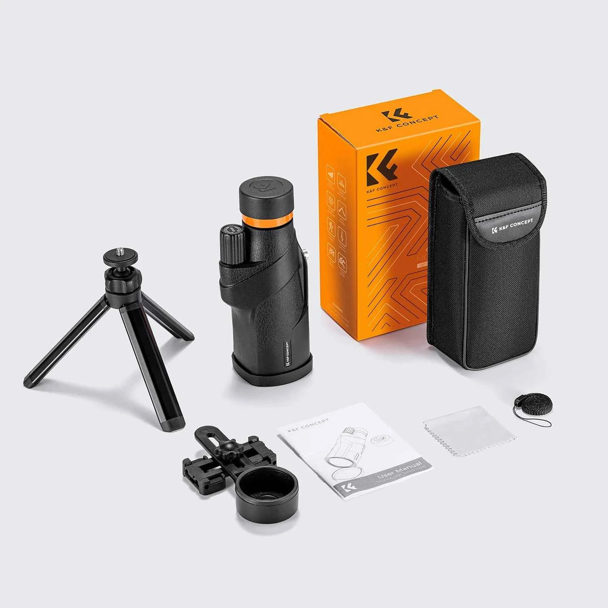 K&F Concept 12x50 BAK4 Monocular with Phone Holder & Tripod