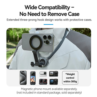 TELESIN 2-in-1 Neck Mount for Phone & Action Camera