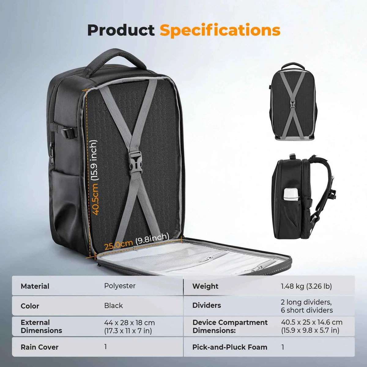 K&F 22L Hardshell Drone Camera Backpack