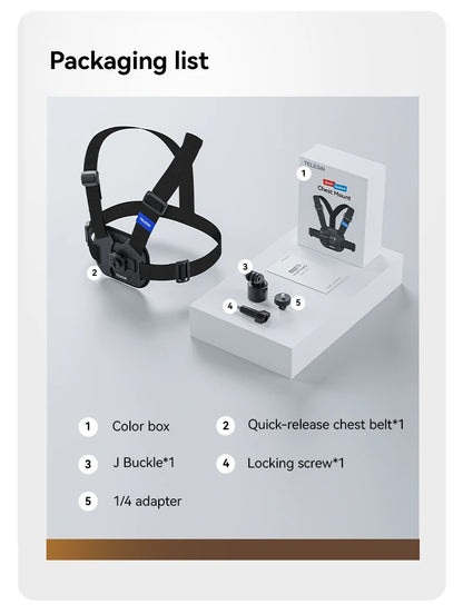 TELESIN Action Camera Chest Harness Mount